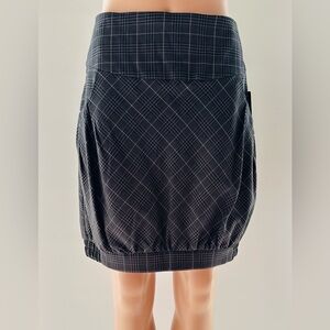 Your Face grey black plaid gathered hem mini skirt US 8 EU 38 NWT